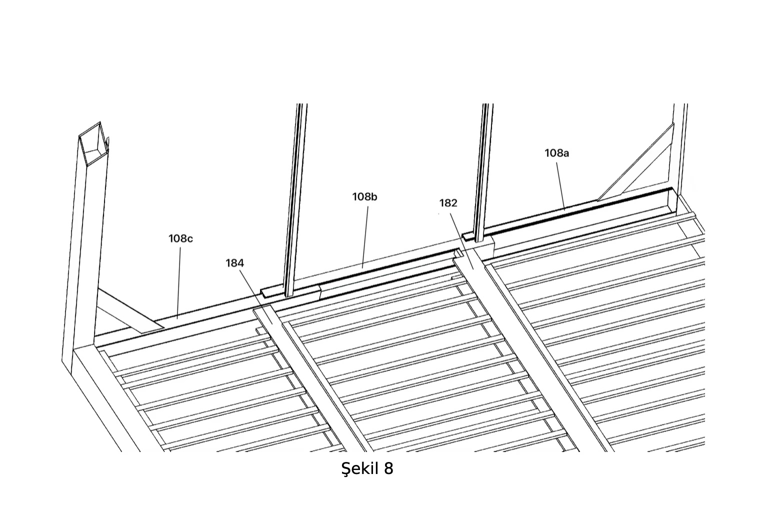 Patent drawing of the interlocking floor framing