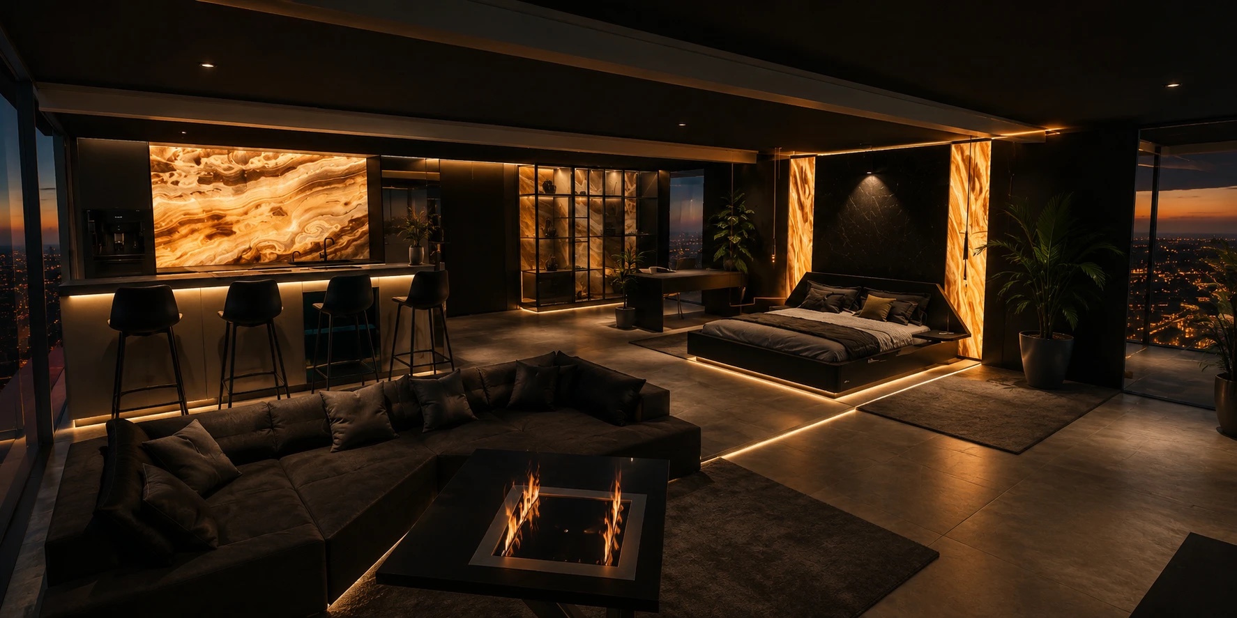 CyberVilla Pro penthouse suite in the Onyx theme